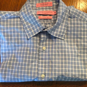 Daniel Cremieux Blue Checkered Button Up Classic Fit Shirt Small